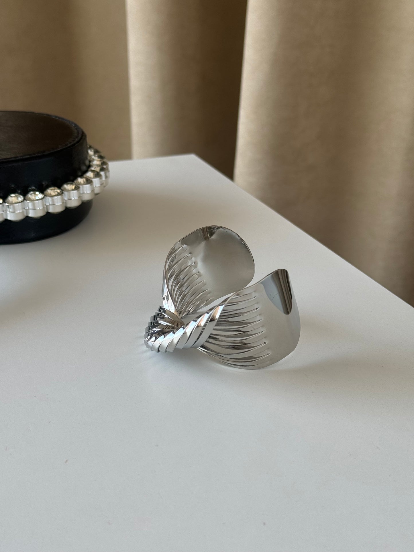 Twisted Silver Cuff Bracelet