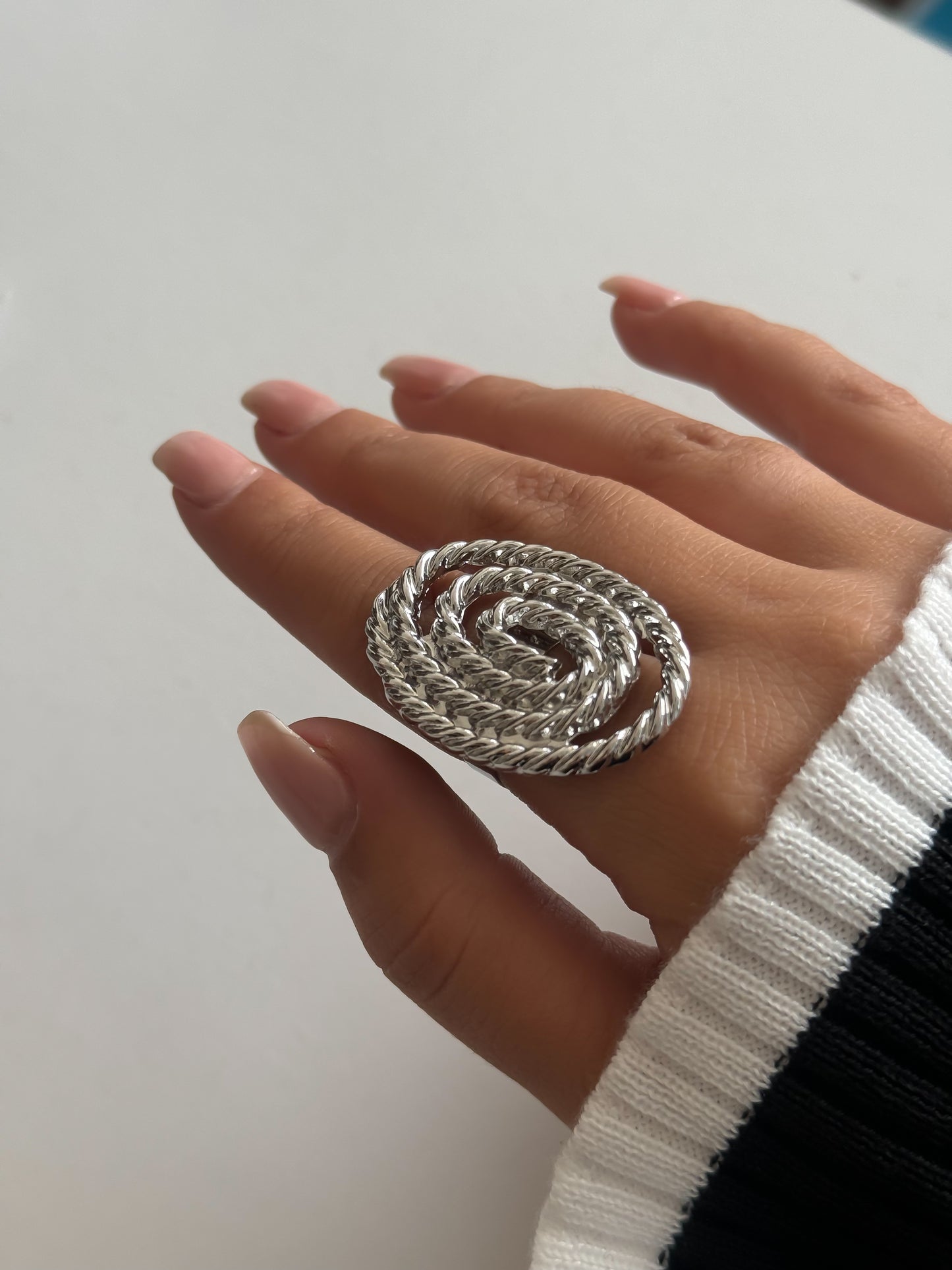 Spiral Silver Statement Ring