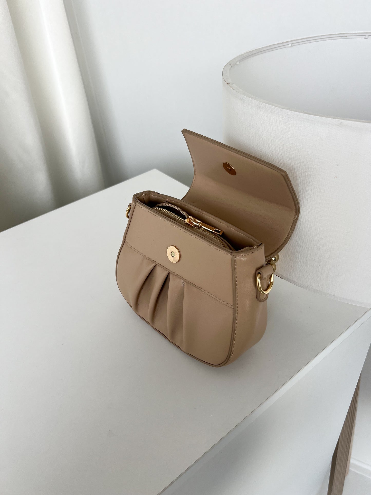 Bag Khaki  PU Leather Plain
