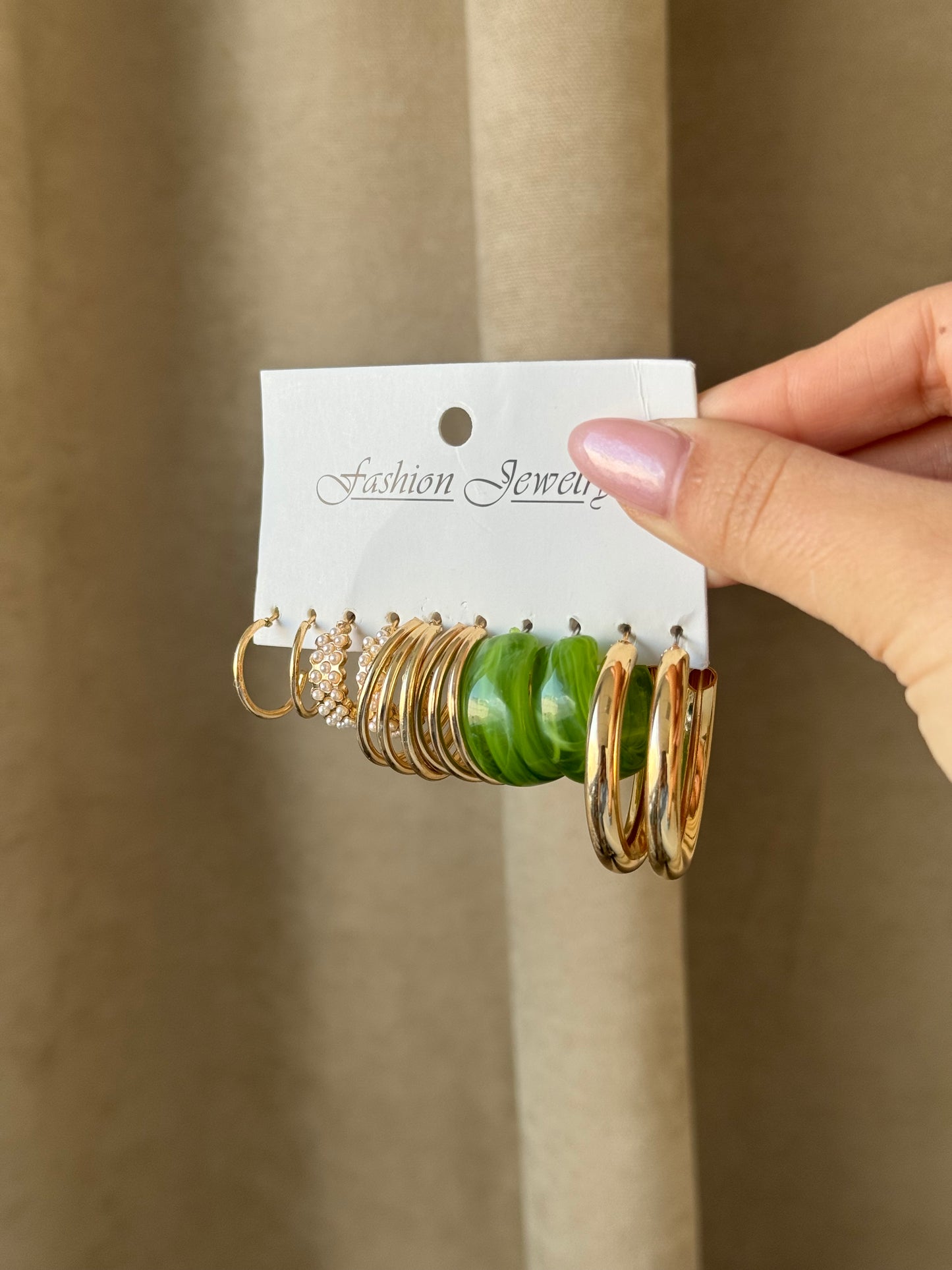 Elegant Hoop & Bead Earring Set