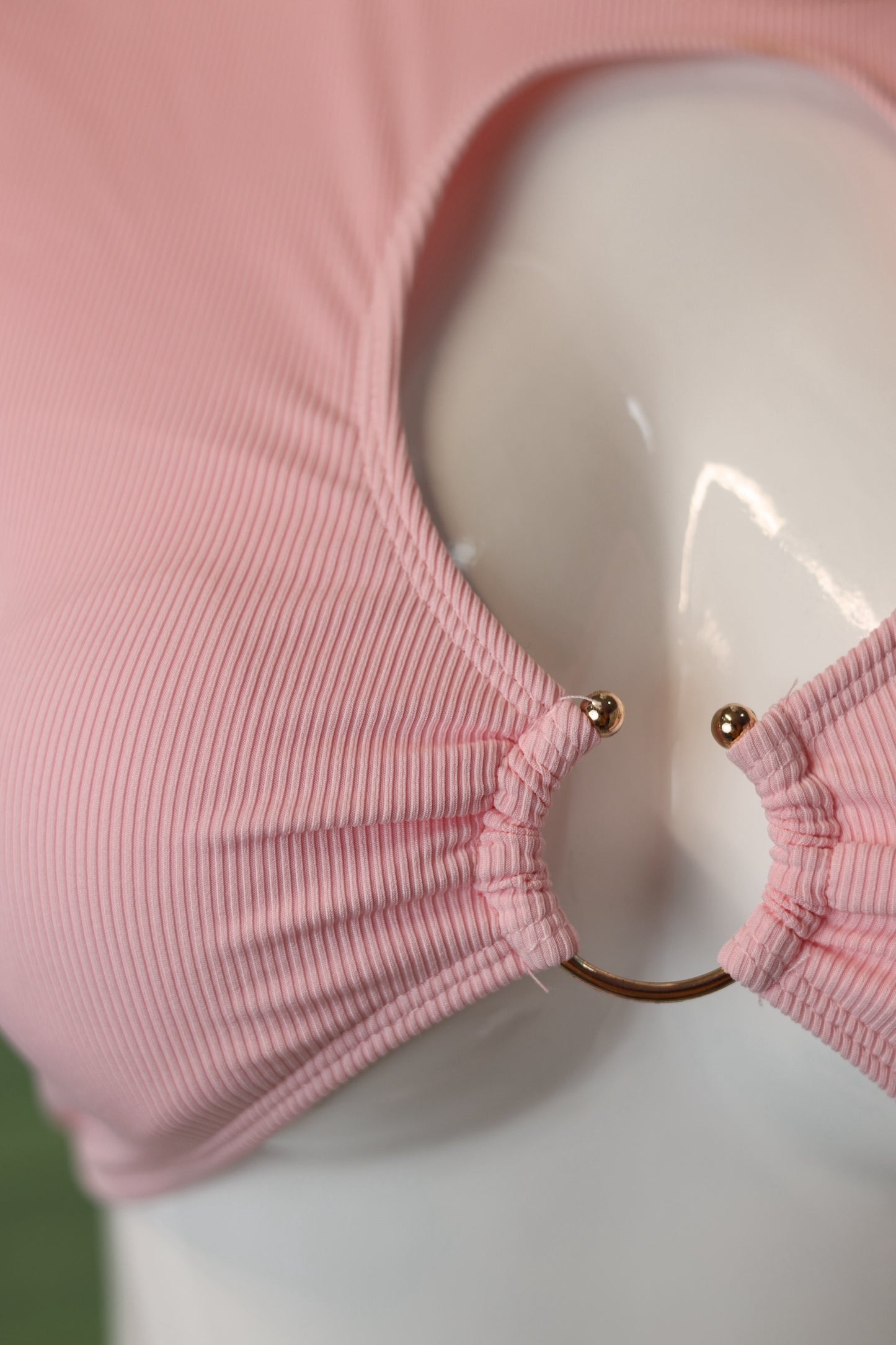 Soft Pink 2-Piece Bikini Set with Crop Top