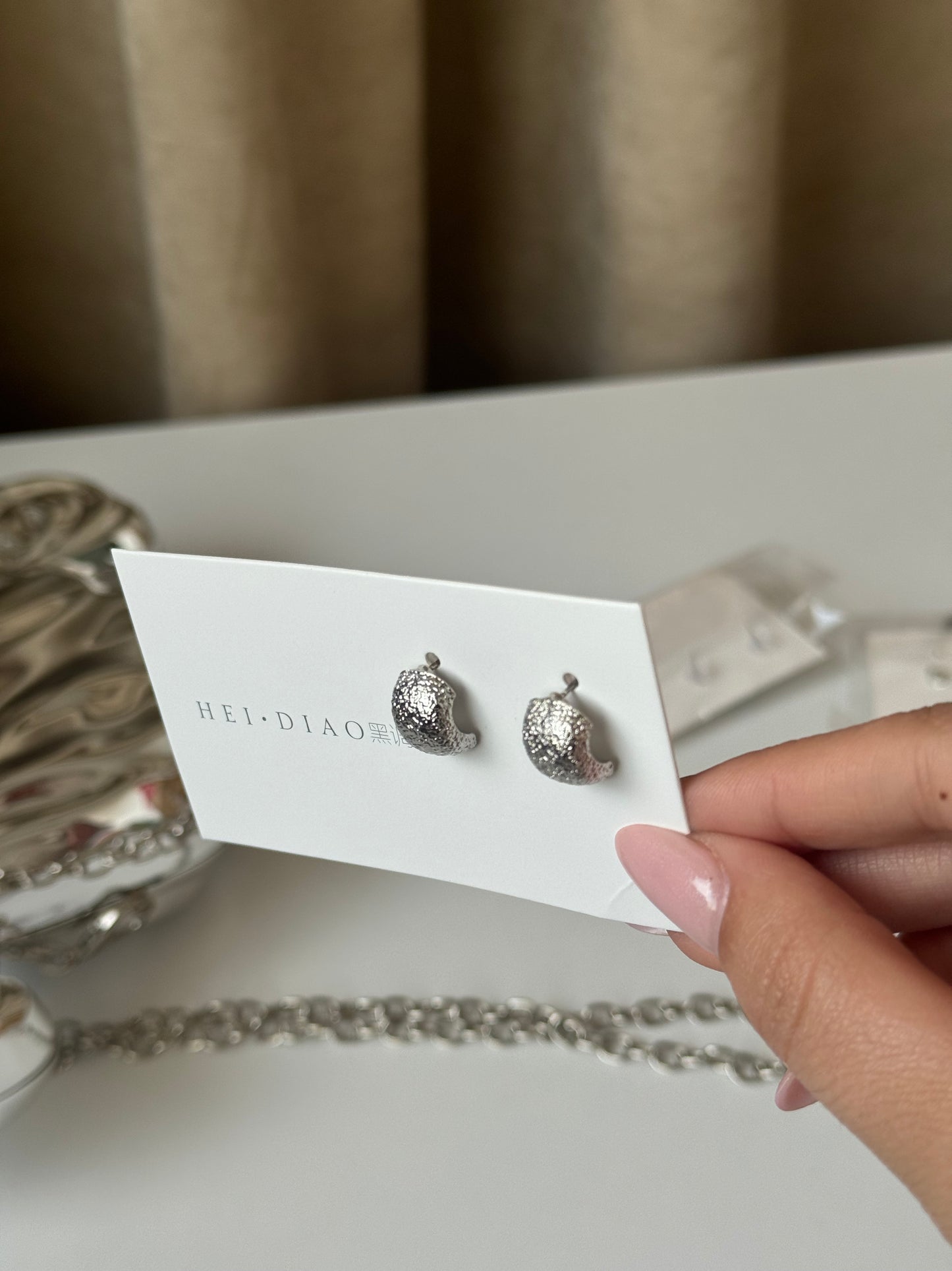 Simple Earrings Design Silver