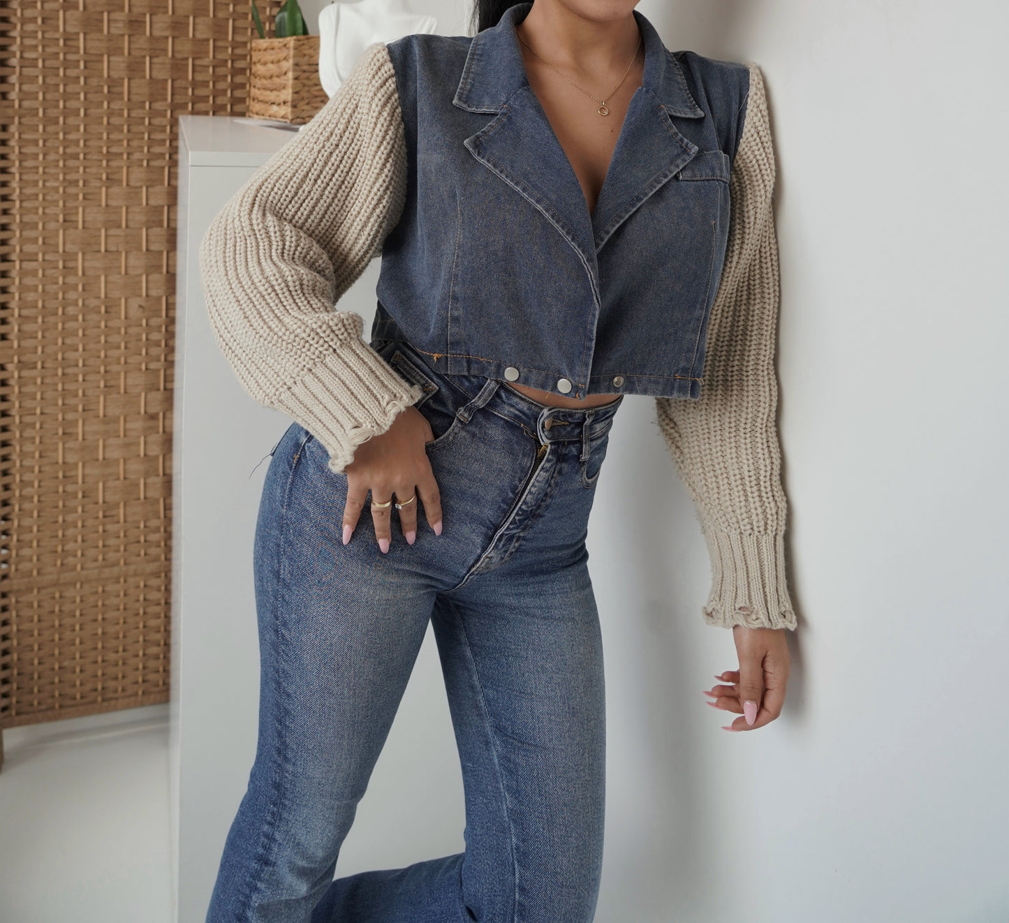 Unique Mixed-Material Jacket