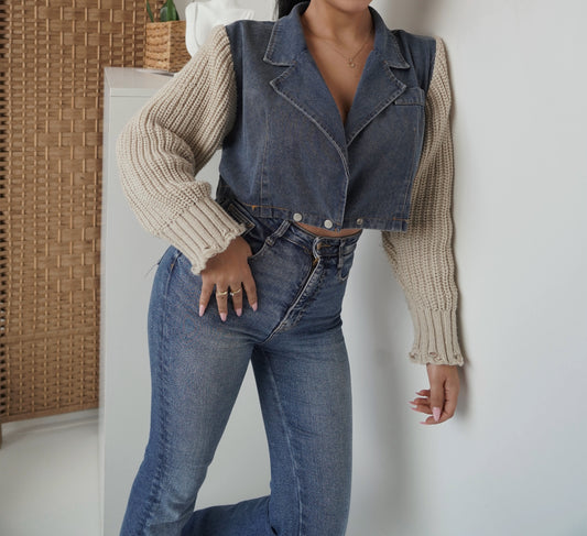 Unique Mixed-Material Jacket