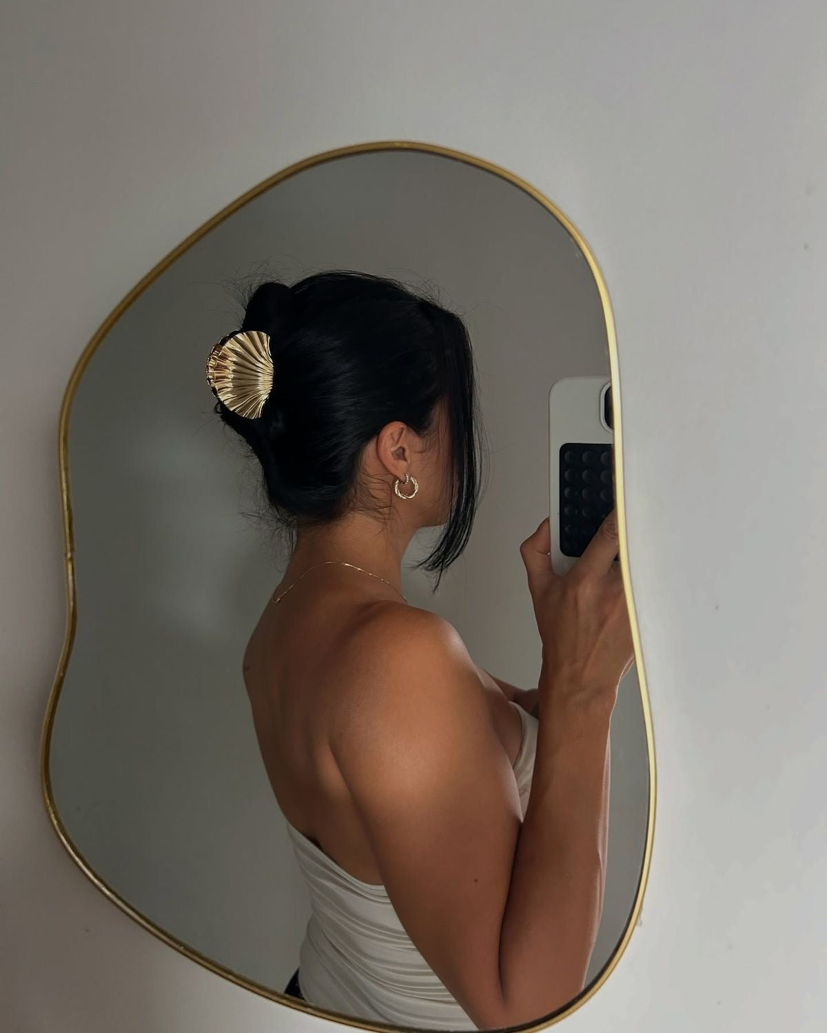 Gold Shell Hair Claw Clip Mini