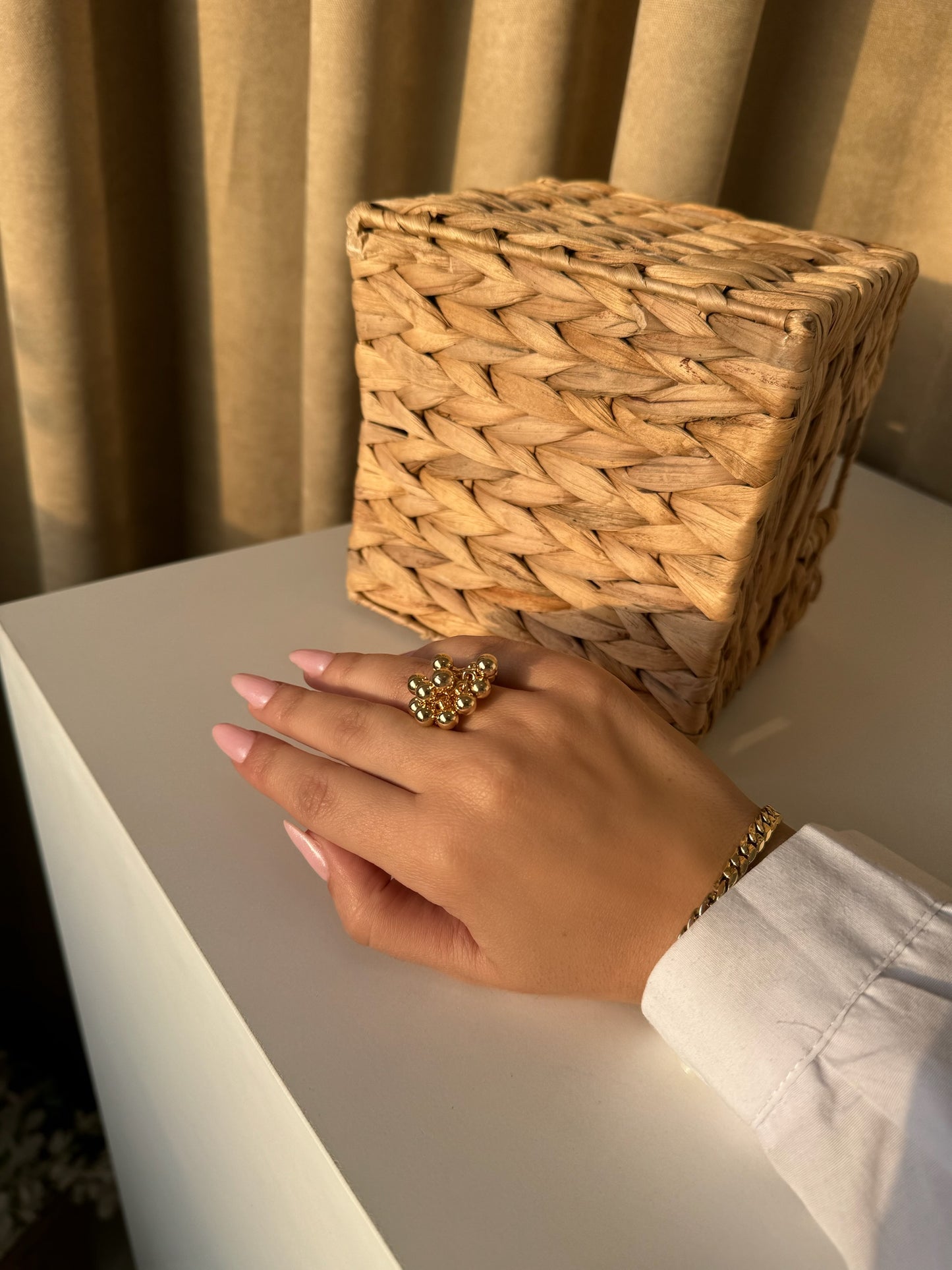 Golden Cluster Statement Ring