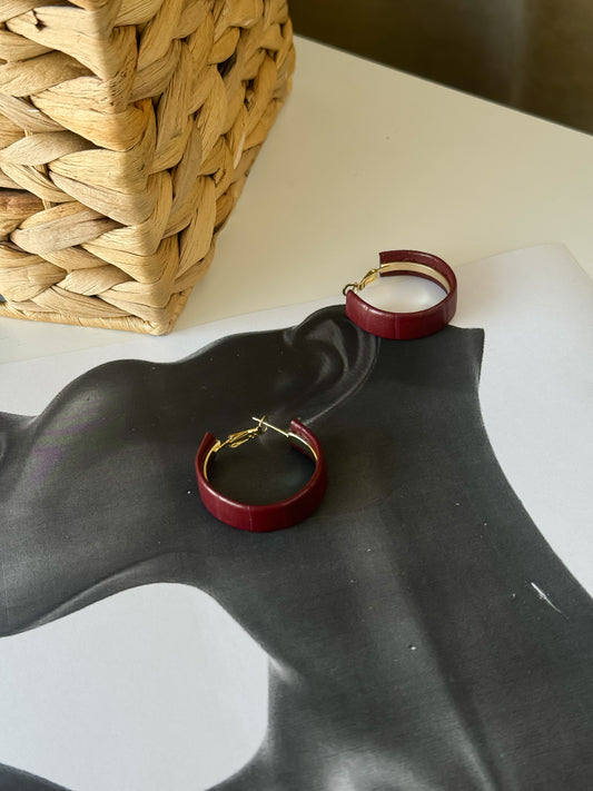 Bold Red Hoop Earrings