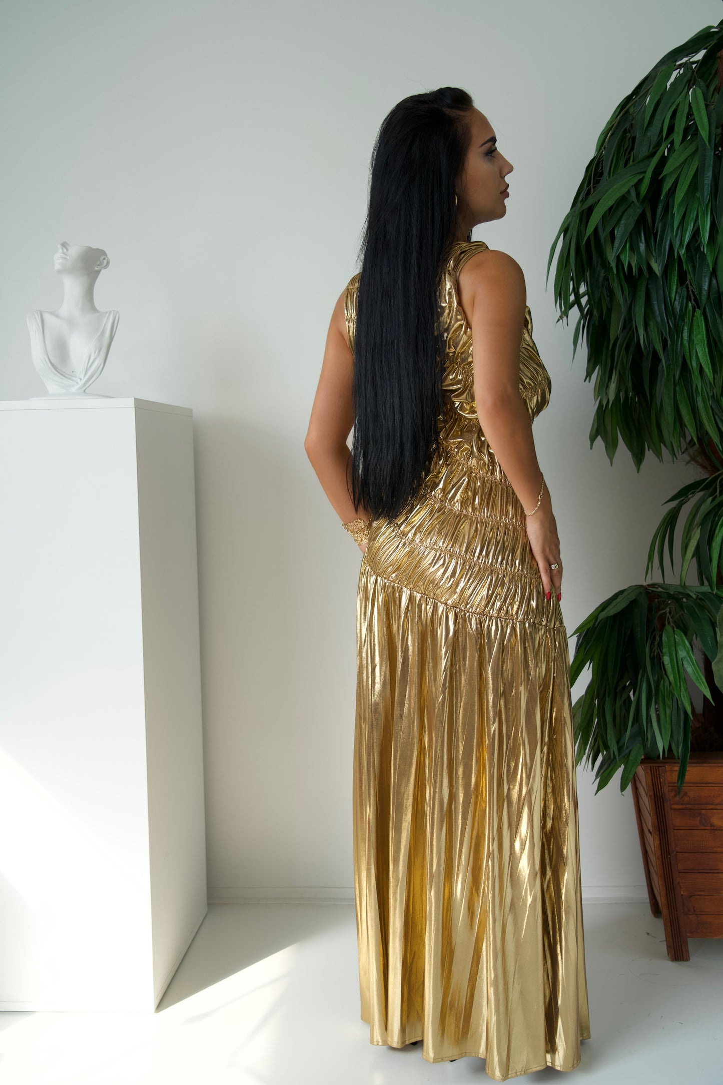 Elastic Gold Dress Unique