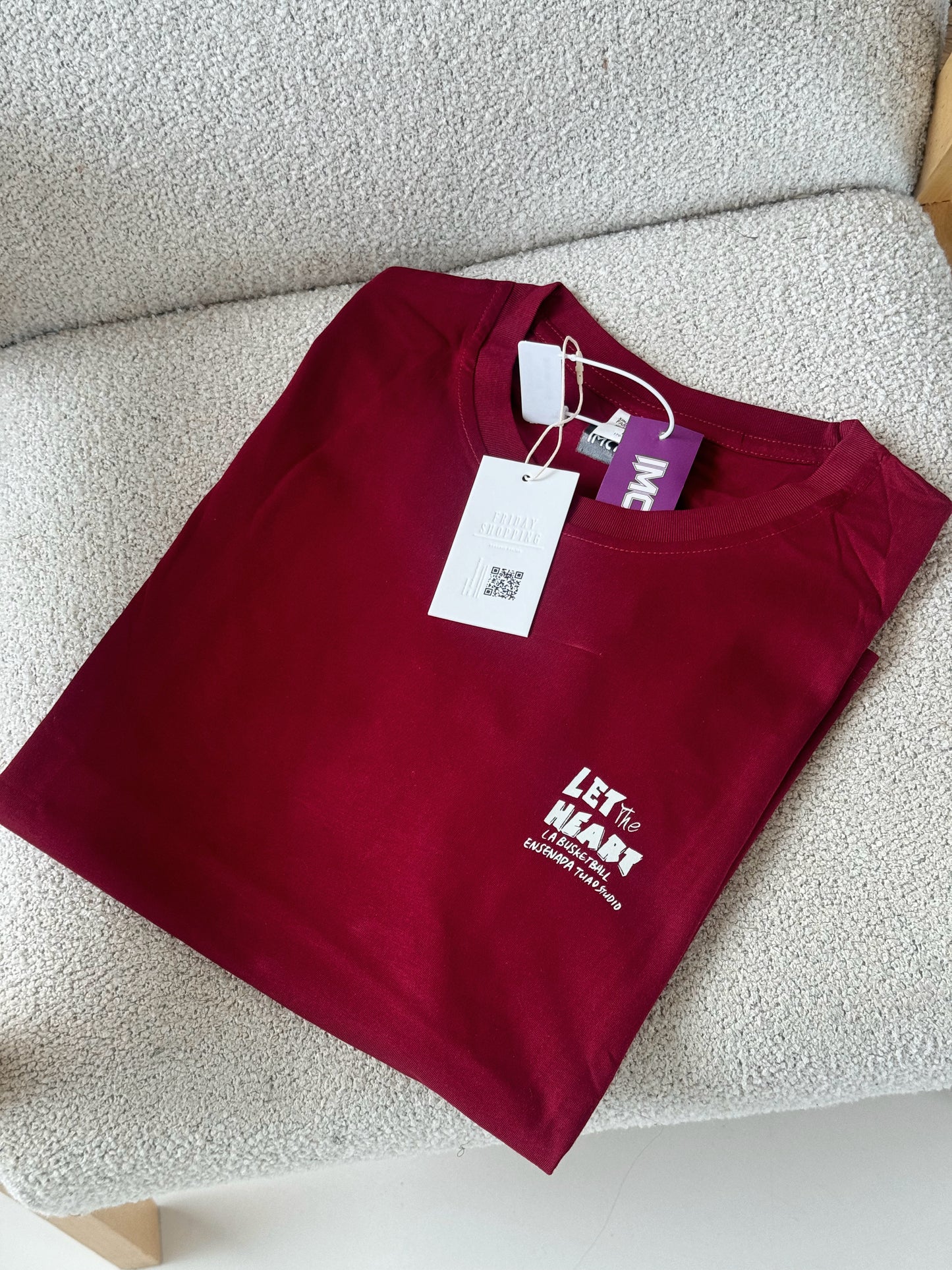 Oversized T-shirt in dark burgundy