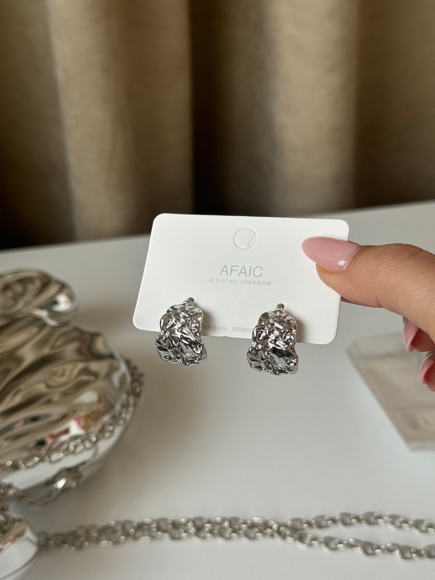 Simple Earrings Design Silver