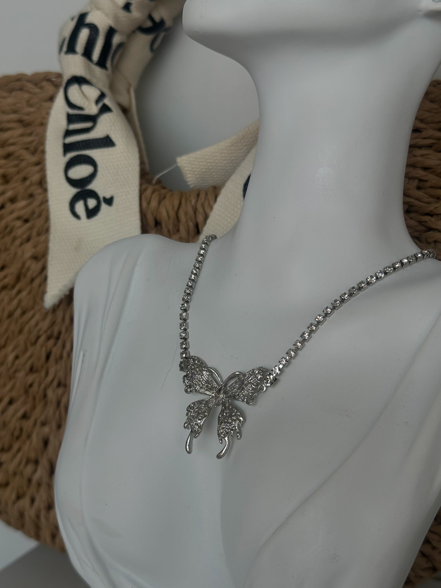 Silver Butterfly Pendant Necklace
