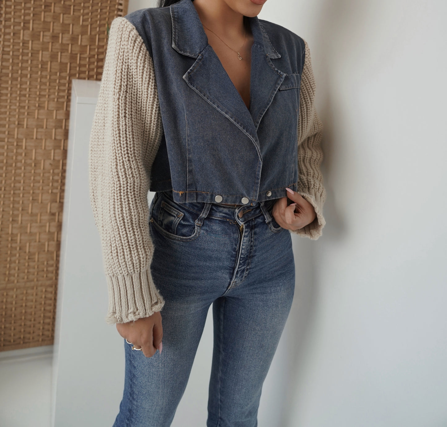 Unique Mixed-Material Jacket