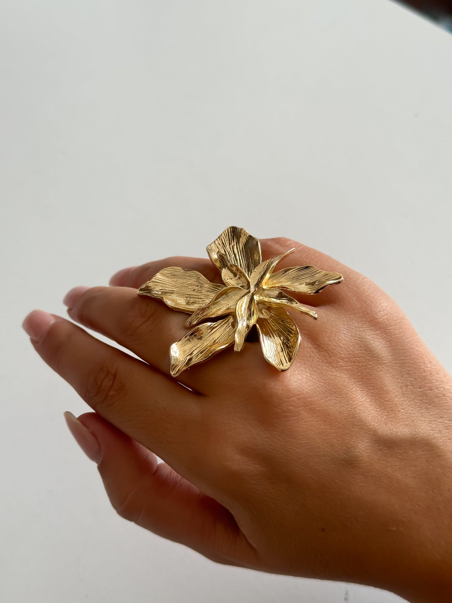 Gold Floral Statement Ring