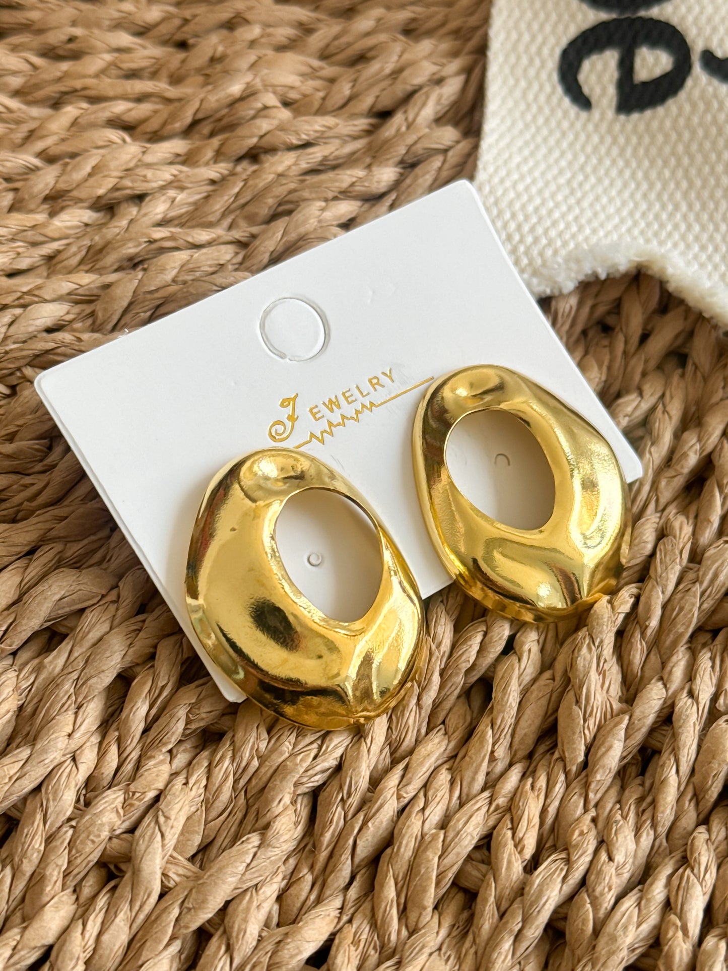 Gold-Tone Organic Statement Earrings