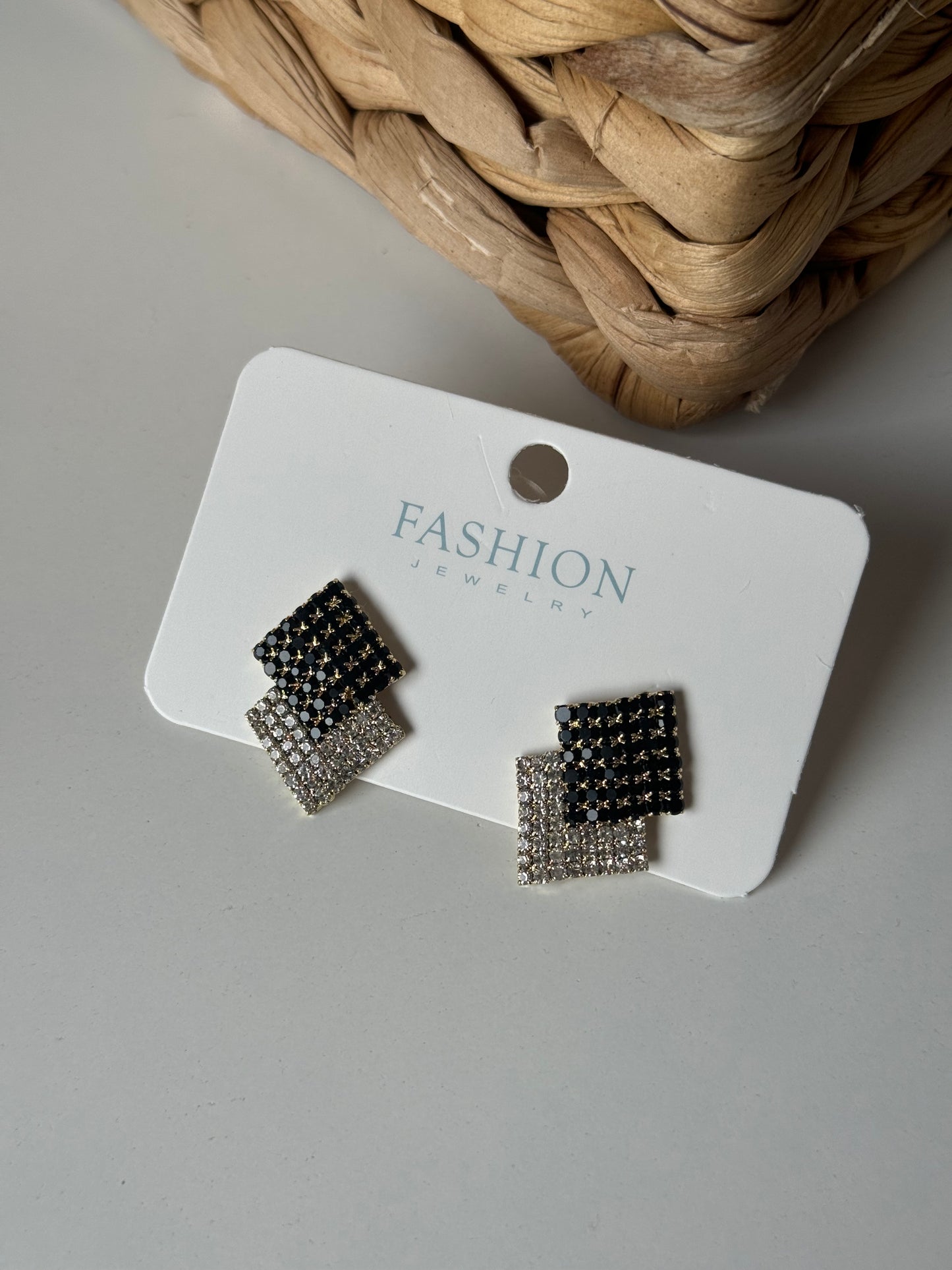 Elegant Black & Silver Earrings