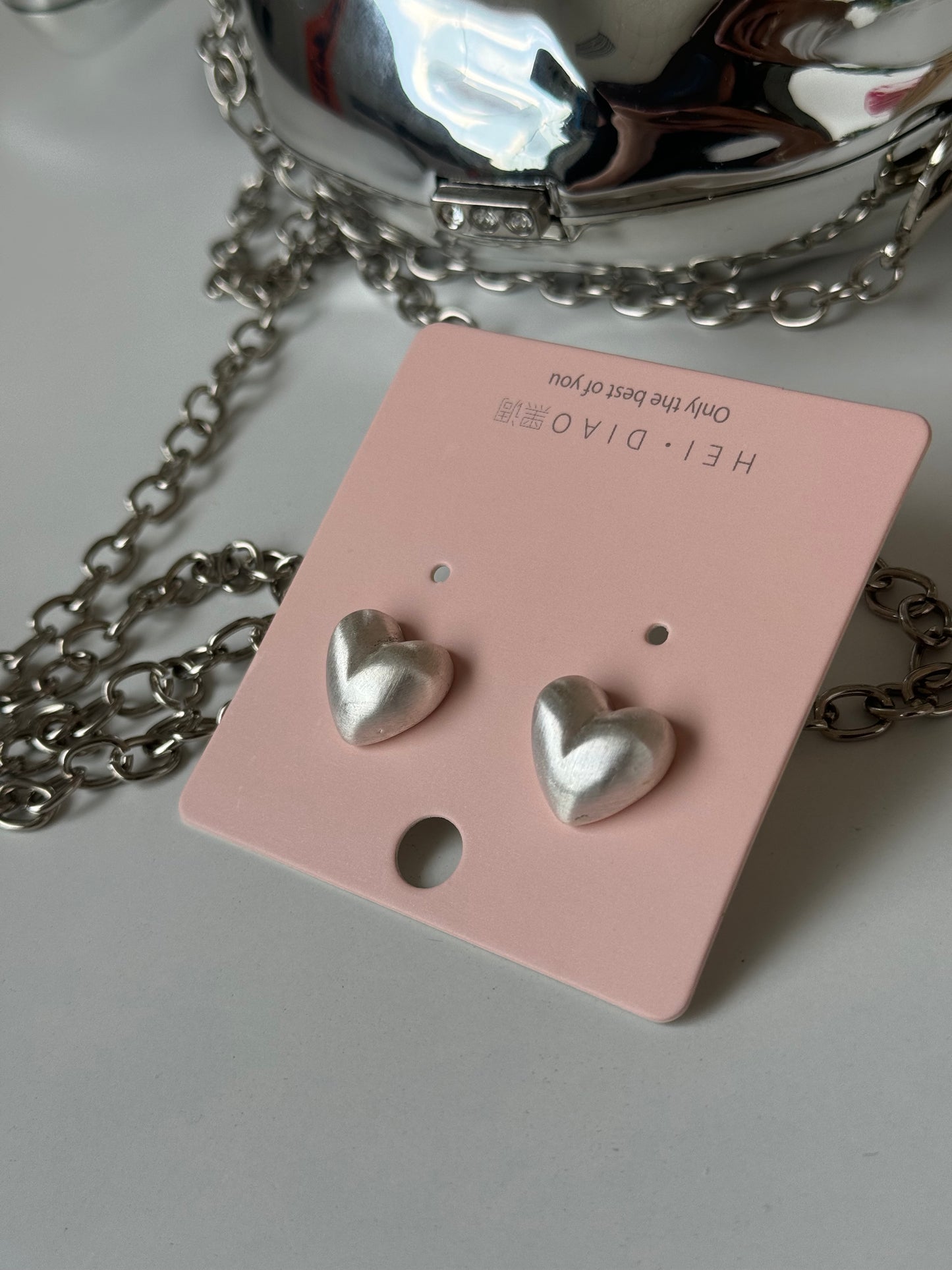 Heart Design Earrings Pearl
