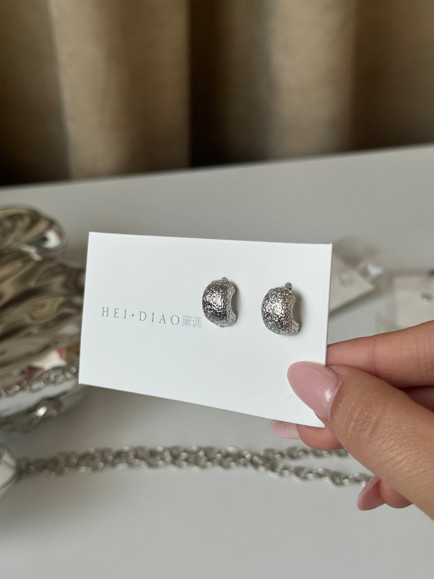 Simple Earrings Design Silver