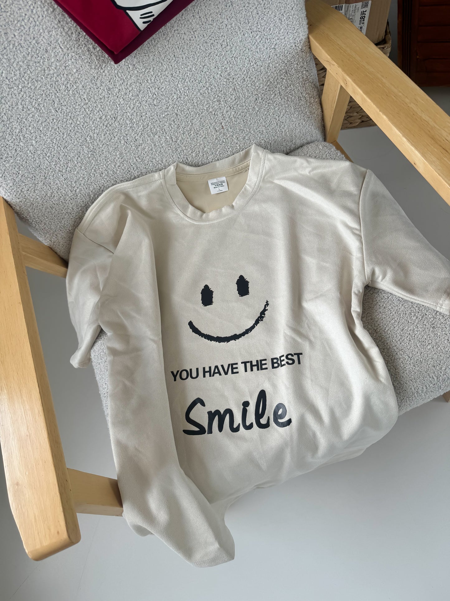 Oversized unisex T-shirt in light beige (nude) color.