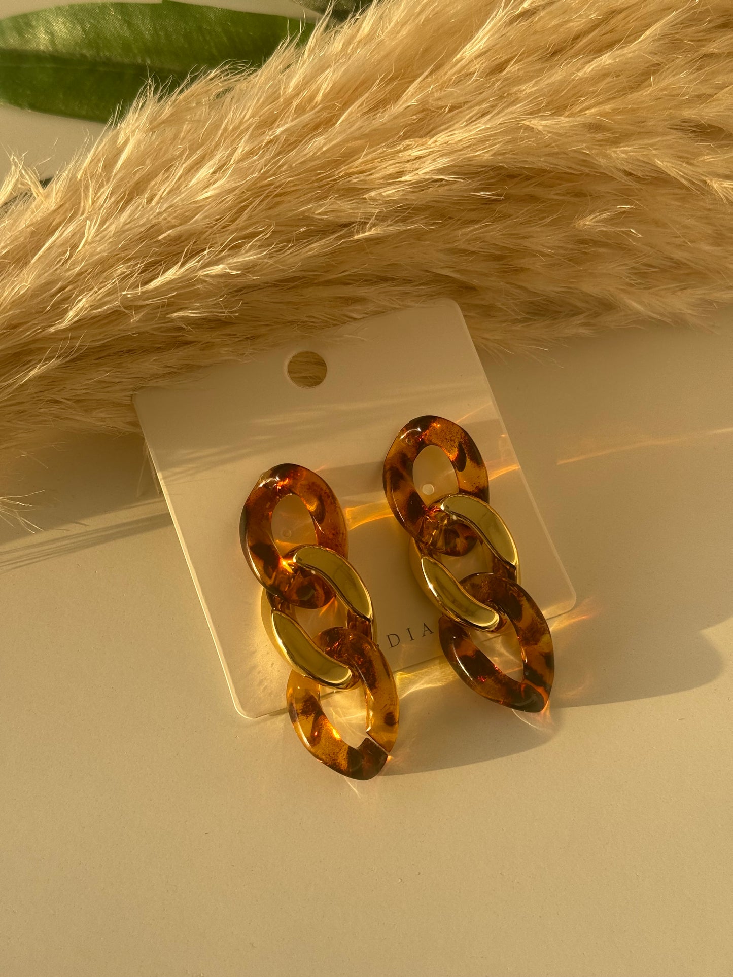 Tortoiseshell Chain-Link Earrings