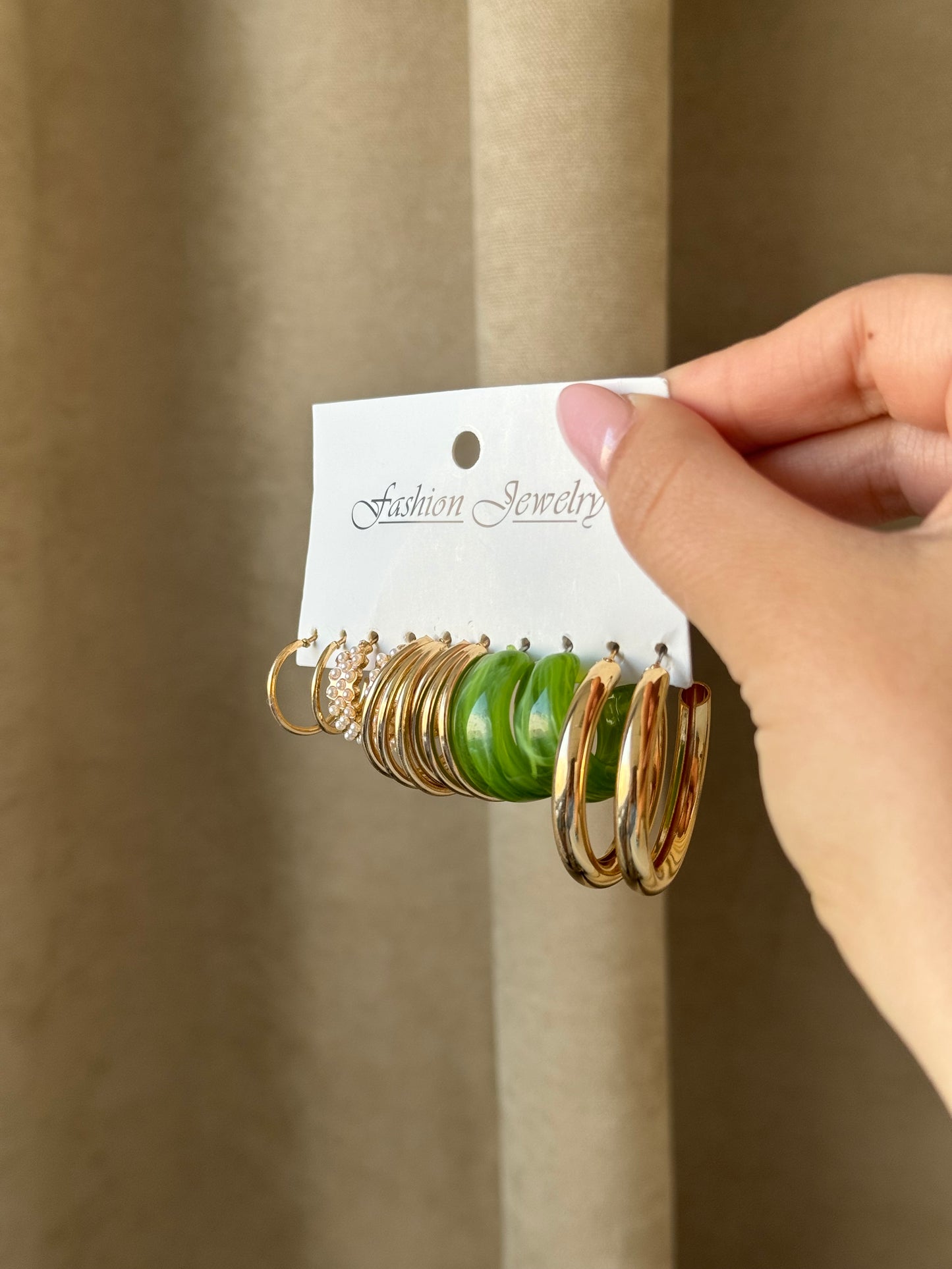 Elegant Hoop & Bead Earring Set