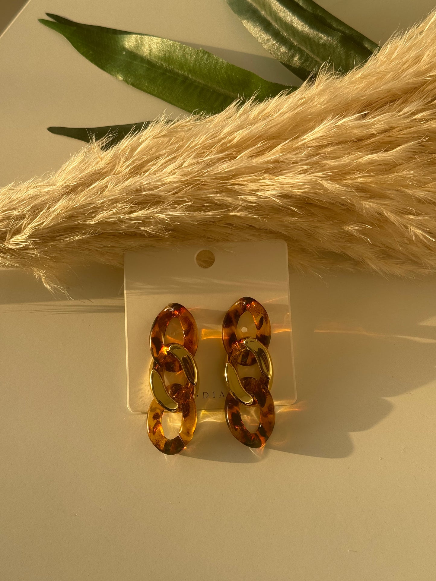 Tortoiseshell Chain-Link Earrings