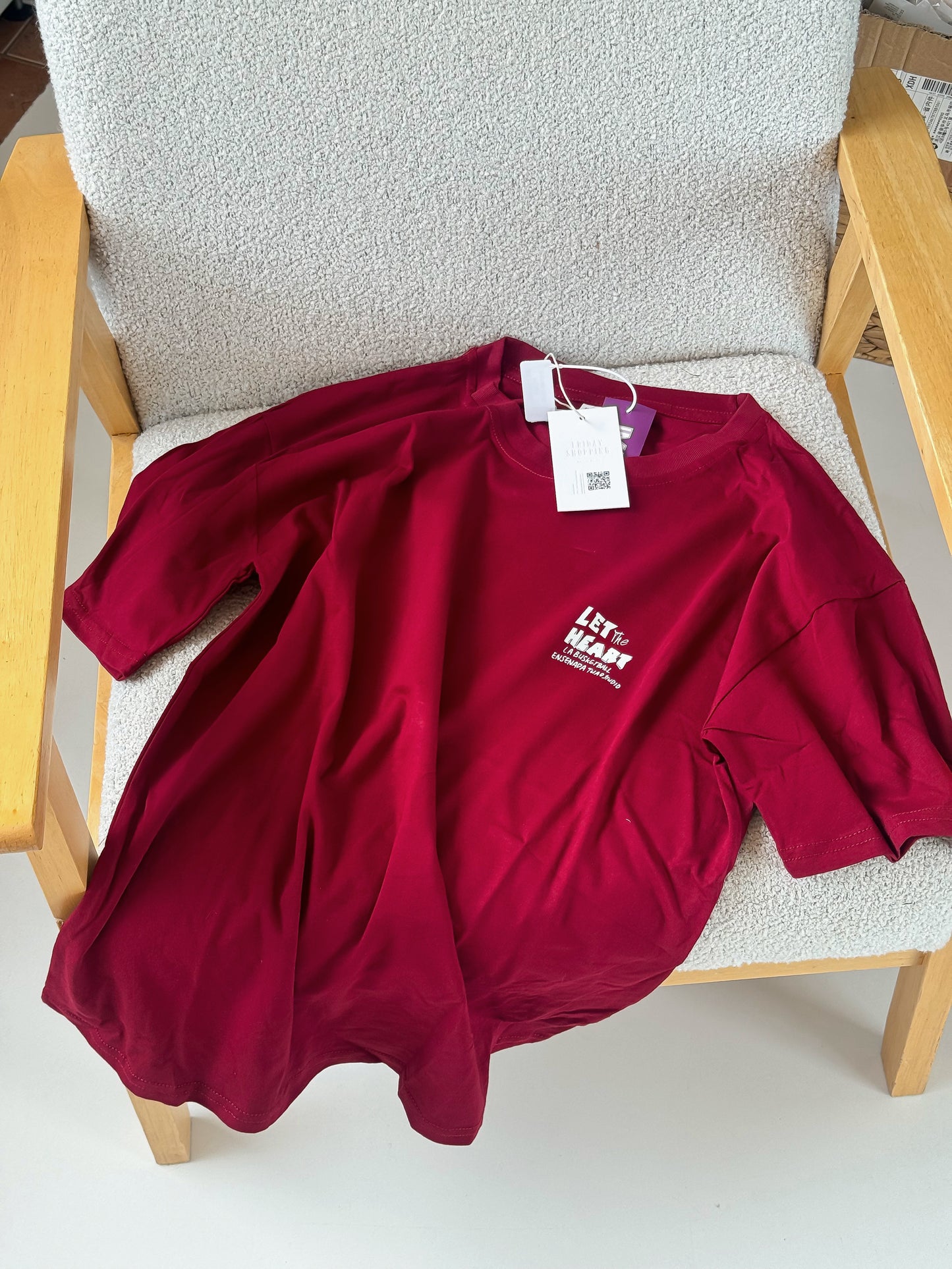 Oversized T-shirt in dark burgundy