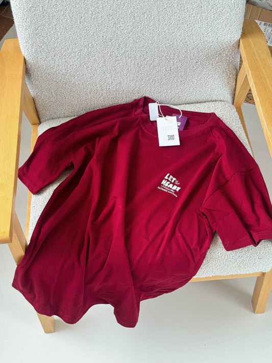 Oversized T-shirt in dark burgundy