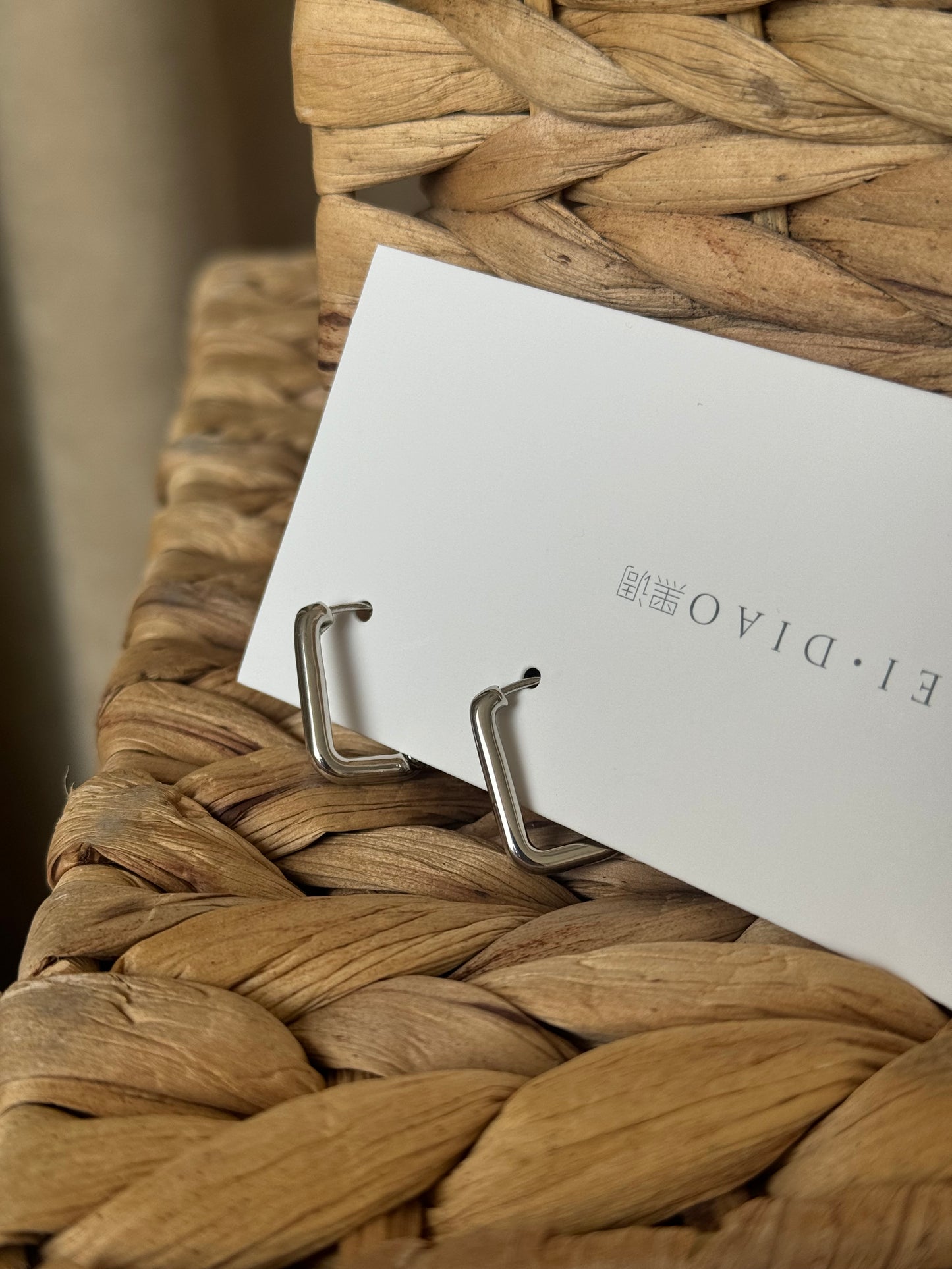 Simple Earrings Silver Metal