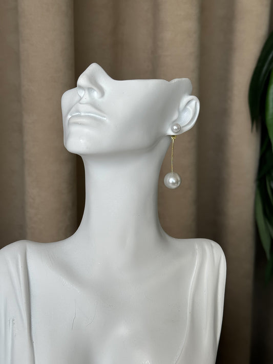 Elegant Double Pearl Drop Earrings