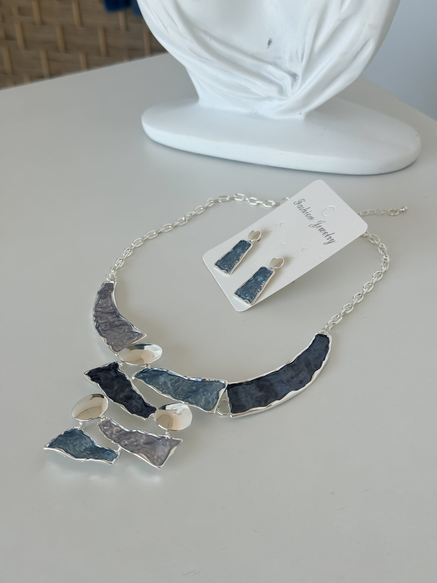 Abstract Multicolor Necklace & Earring Set