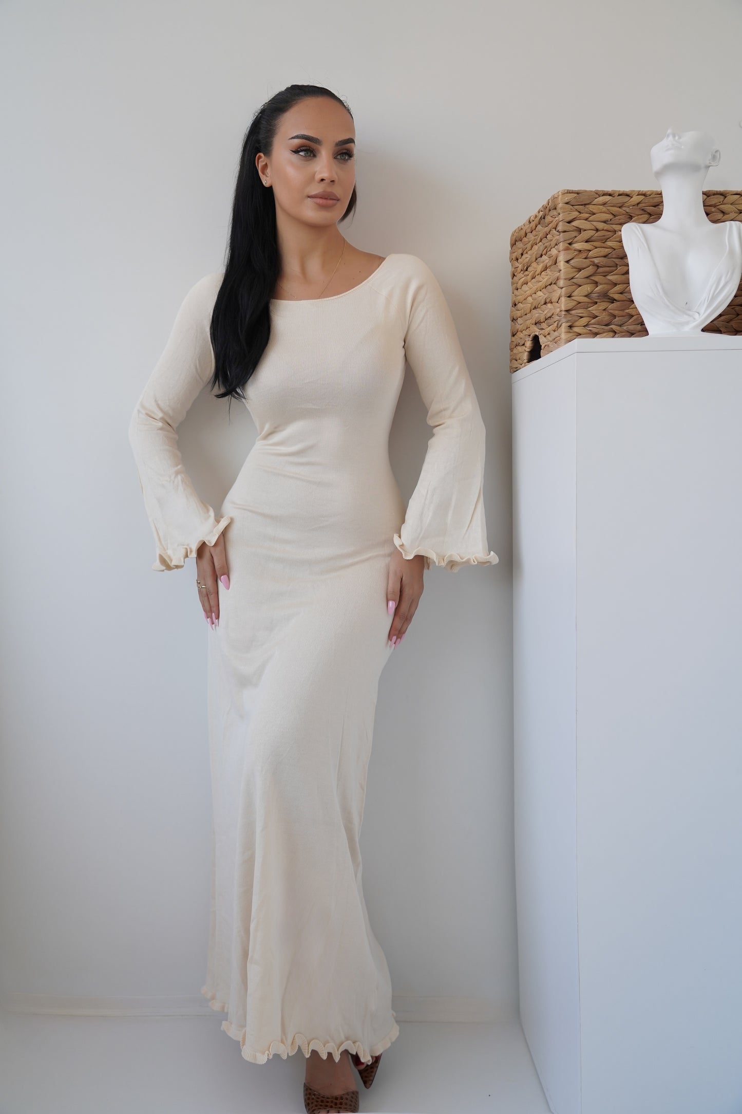 long dress beige
