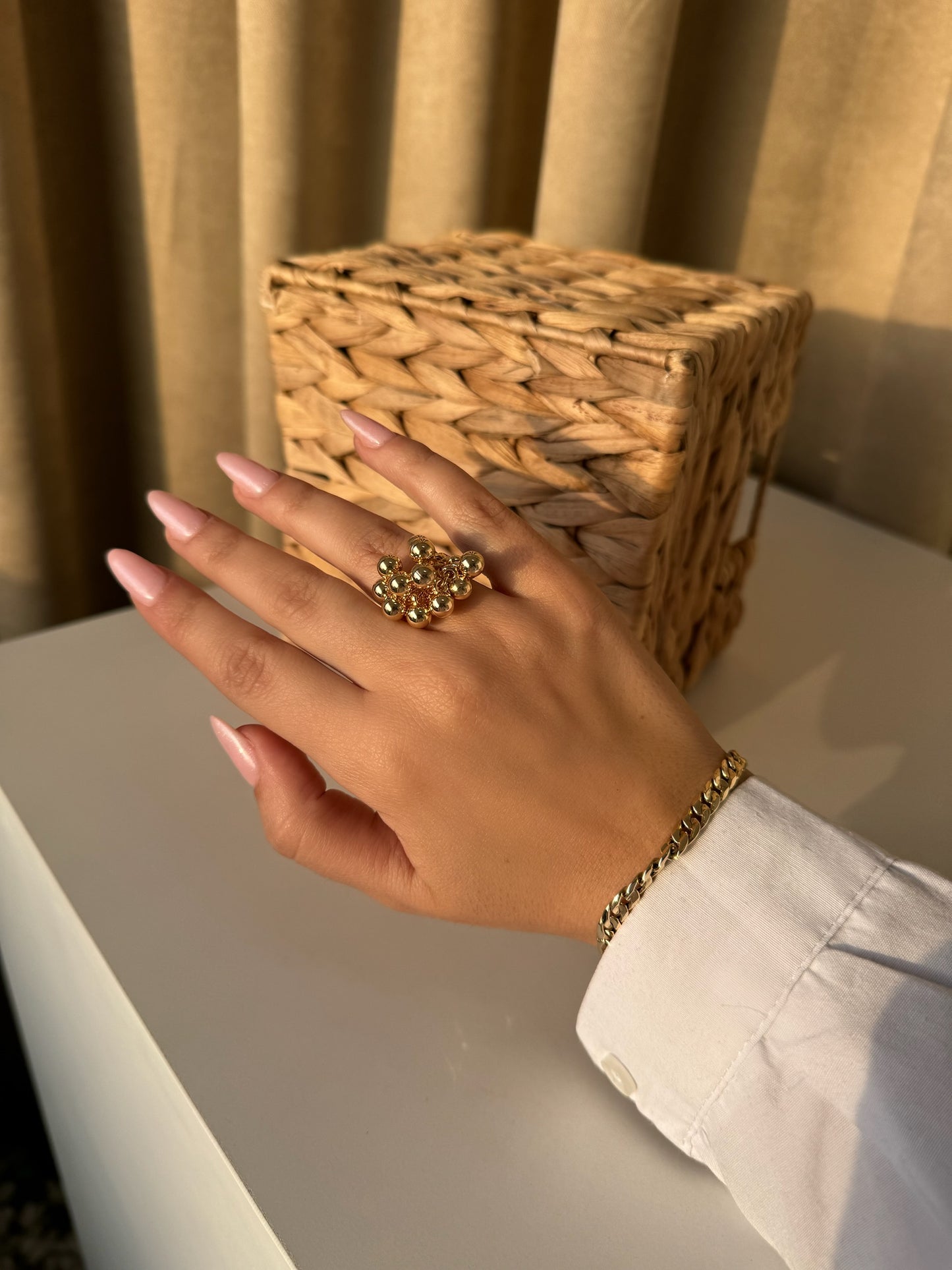 Golden Cluster Statement Ring