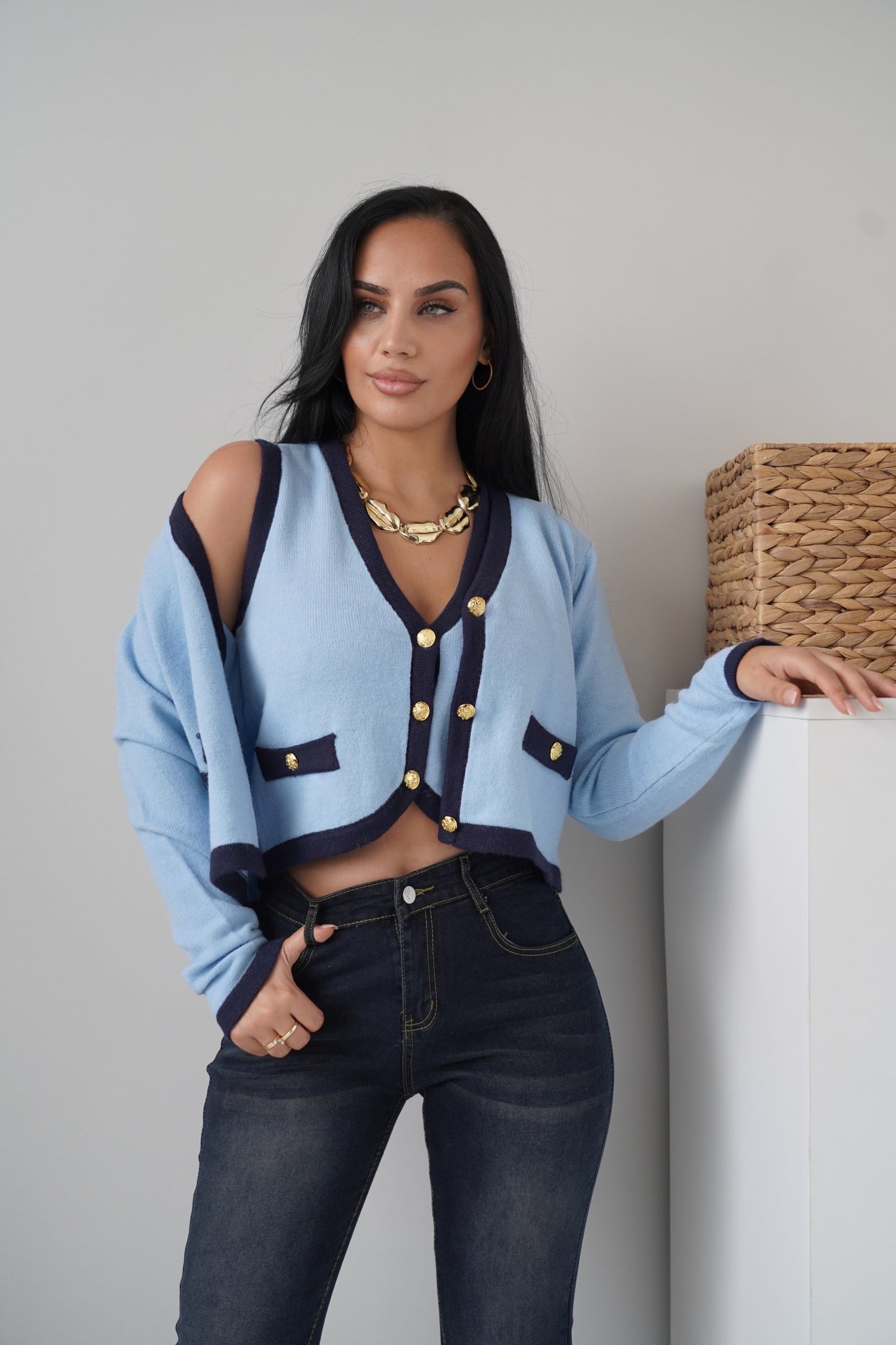 Trendy two-piece set in baby blue