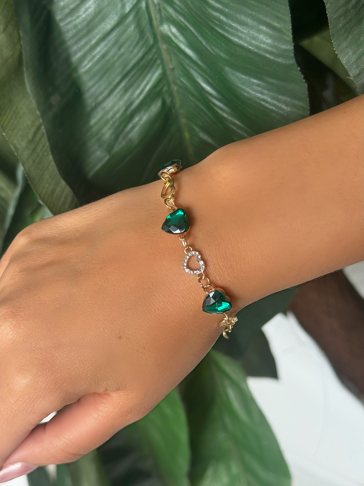Elegant  Bracelet Gold Green