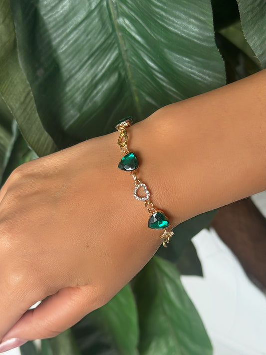 Elegant  Bracelet Gold Green