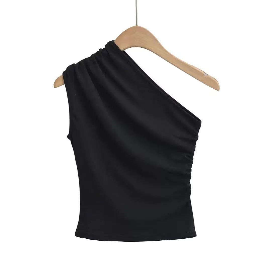 Chic One-Shoulder Top 4-Color