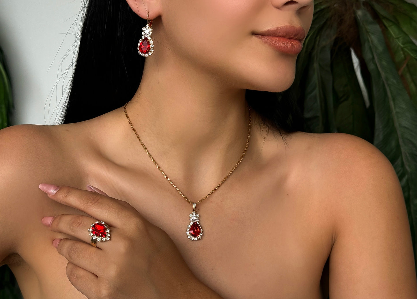 Set 3 - Pcs Necklace - Ring - Earrings