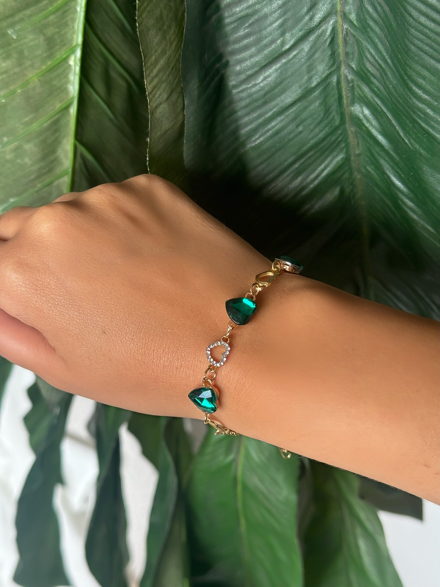 Elegant  Bracelet Gold Green
