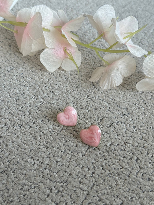 Pink Heart Earrings