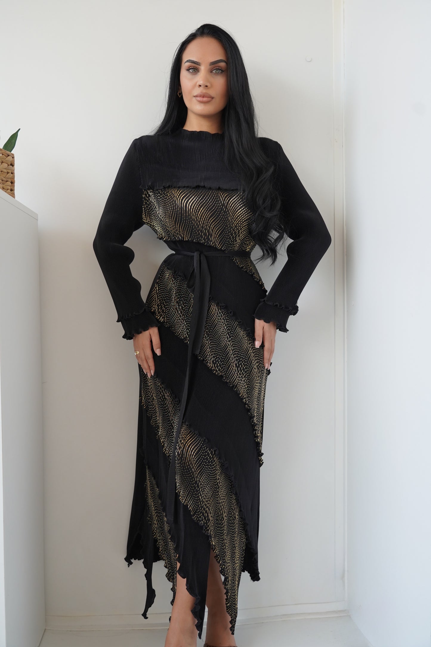 Black & Brown $ Green  Maxi Dress