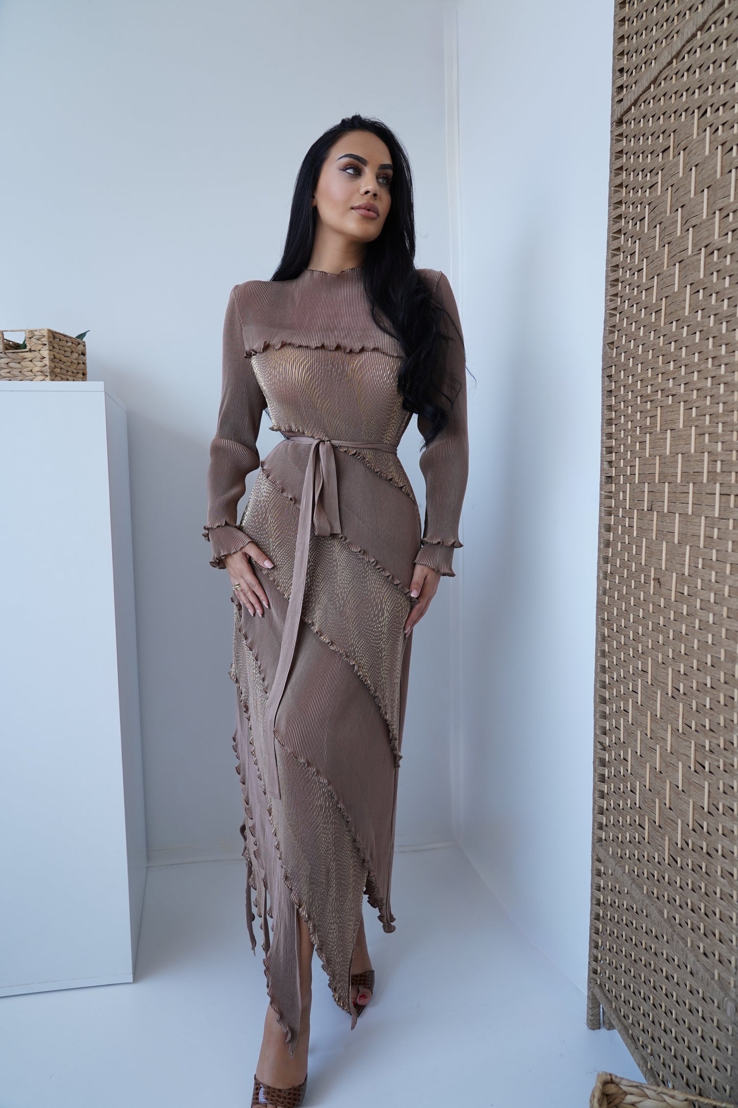 Black & Brown $ Green  Maxi Dress