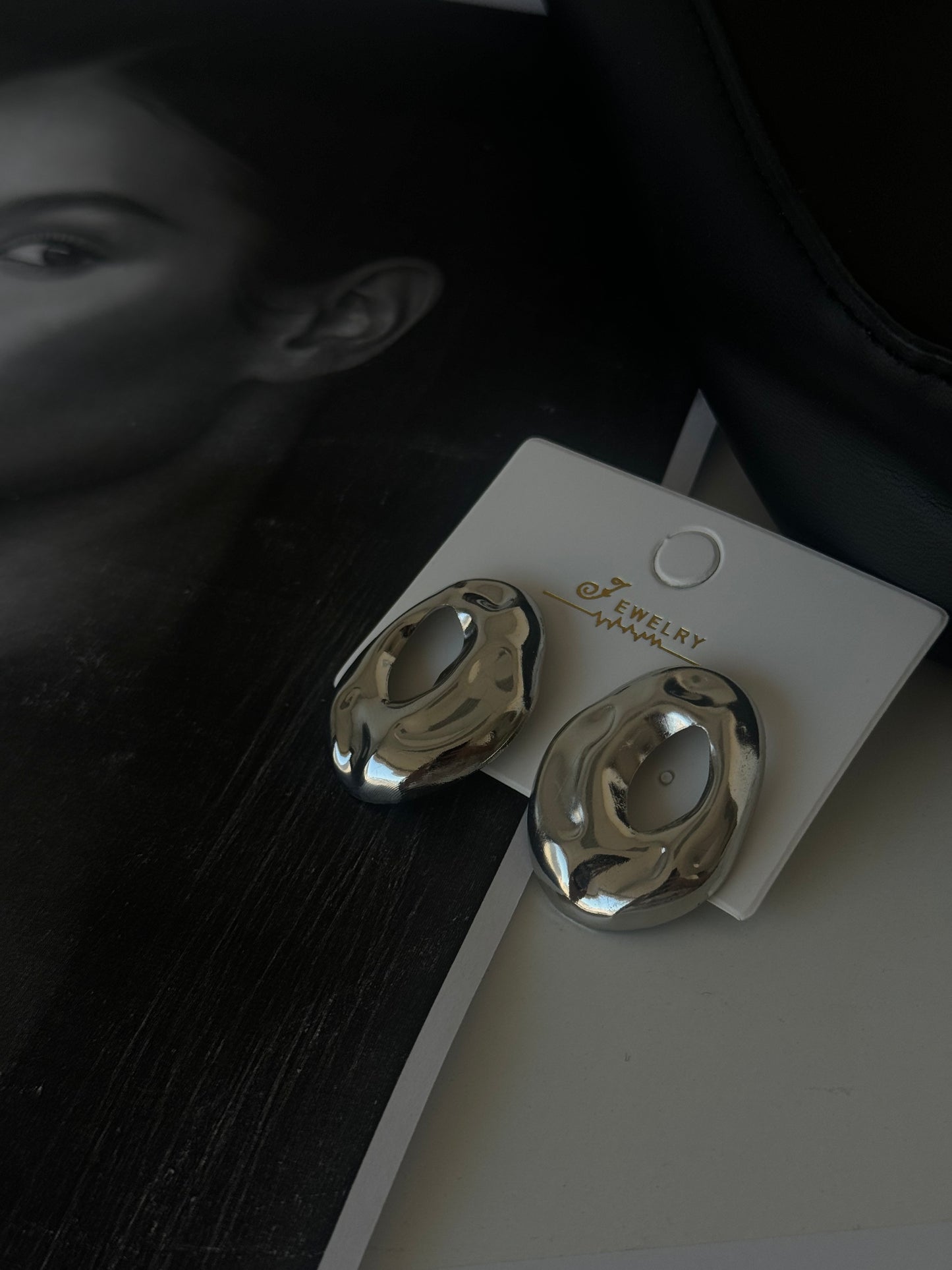 Modern Abstract Silver Earrings