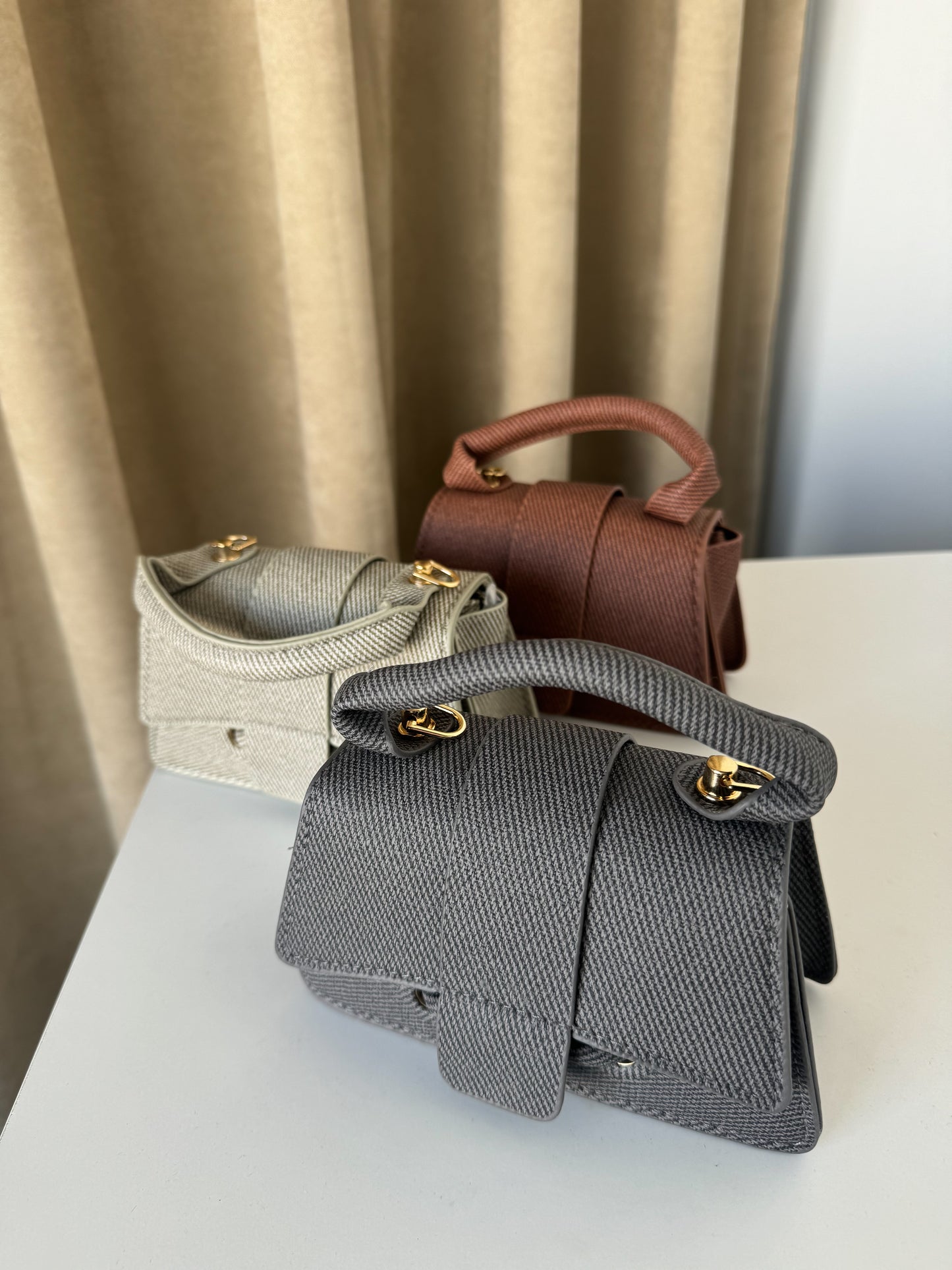 Mini Textured Top-Handle Bags – 3 Elegant Colors