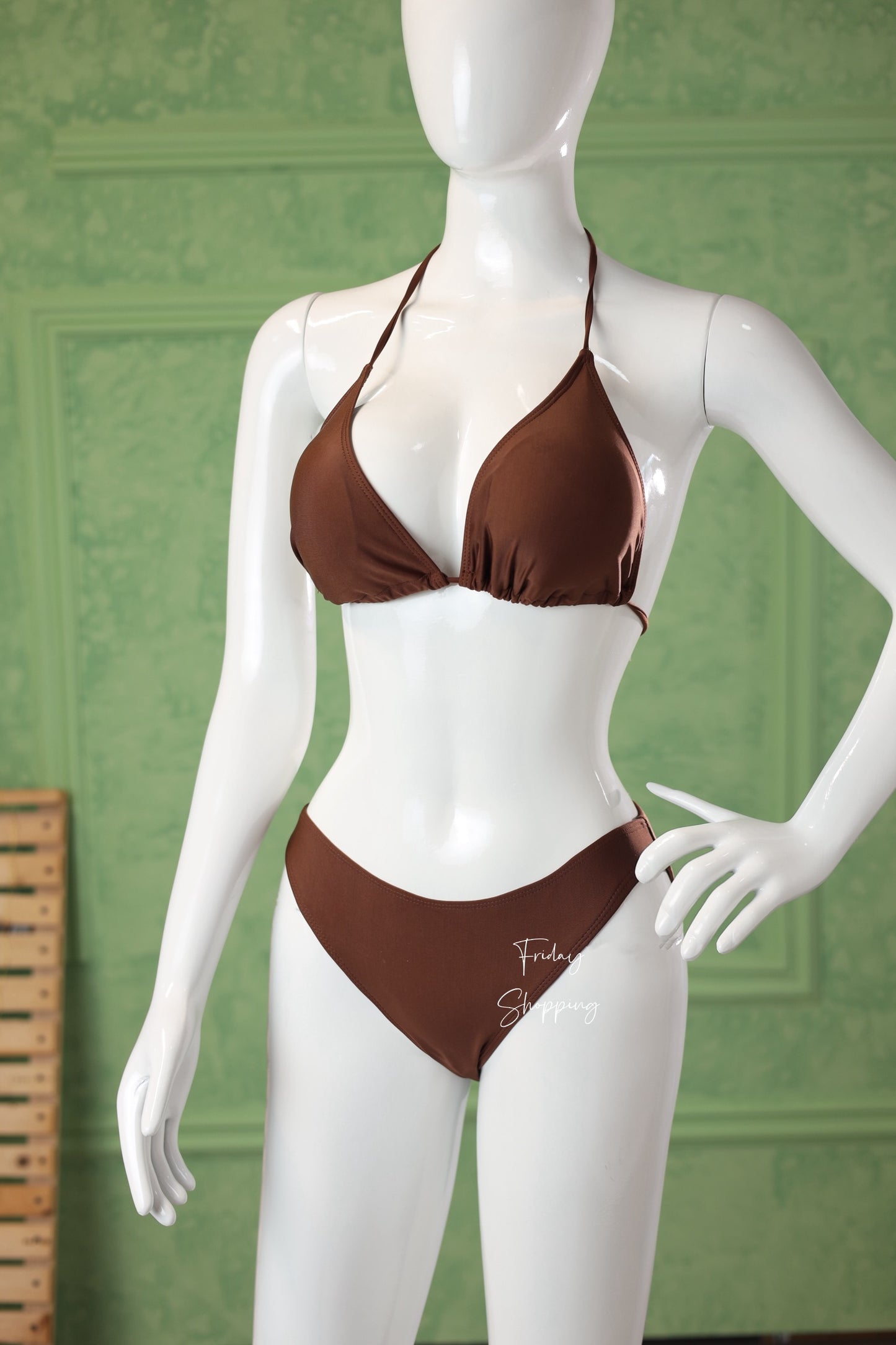 Set 4 Pcs Bikini Brown