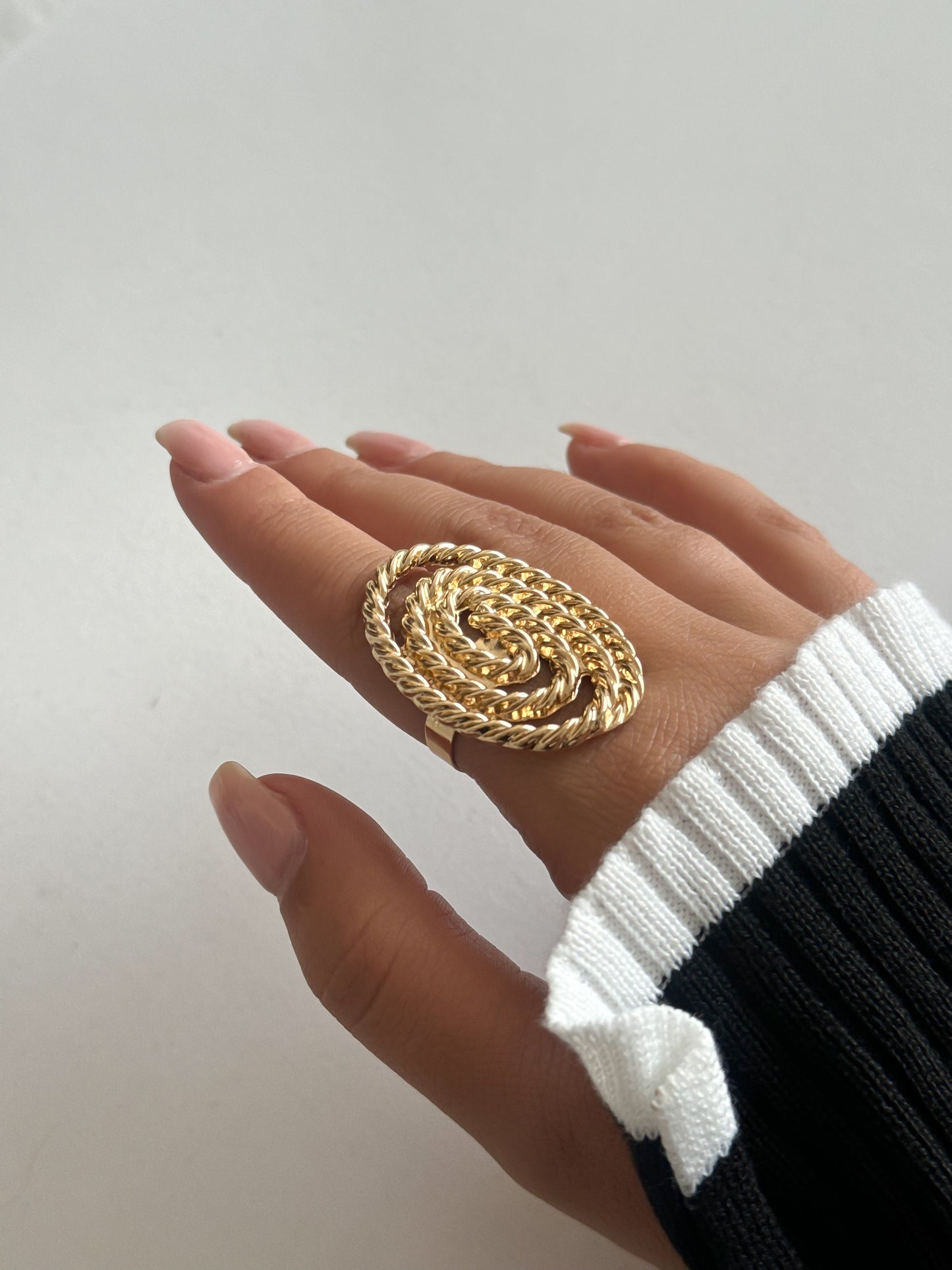 Gold Spiral Statement Ring
