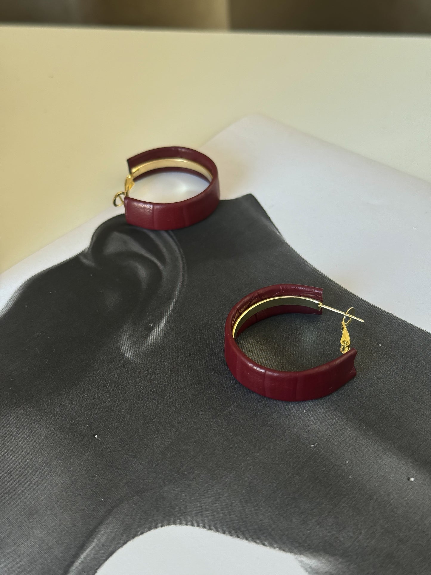 Bold Red Hoop Earrings