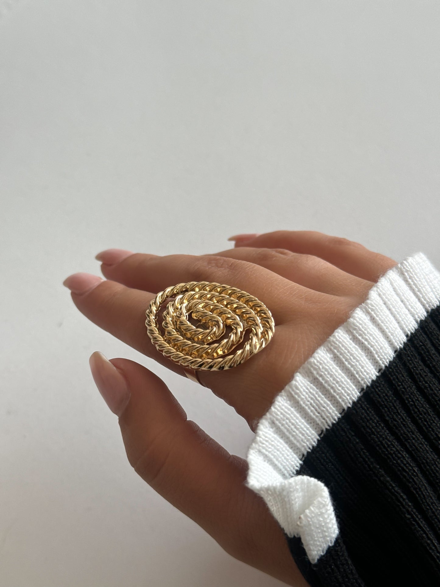 Gold Spiral Statement Ring