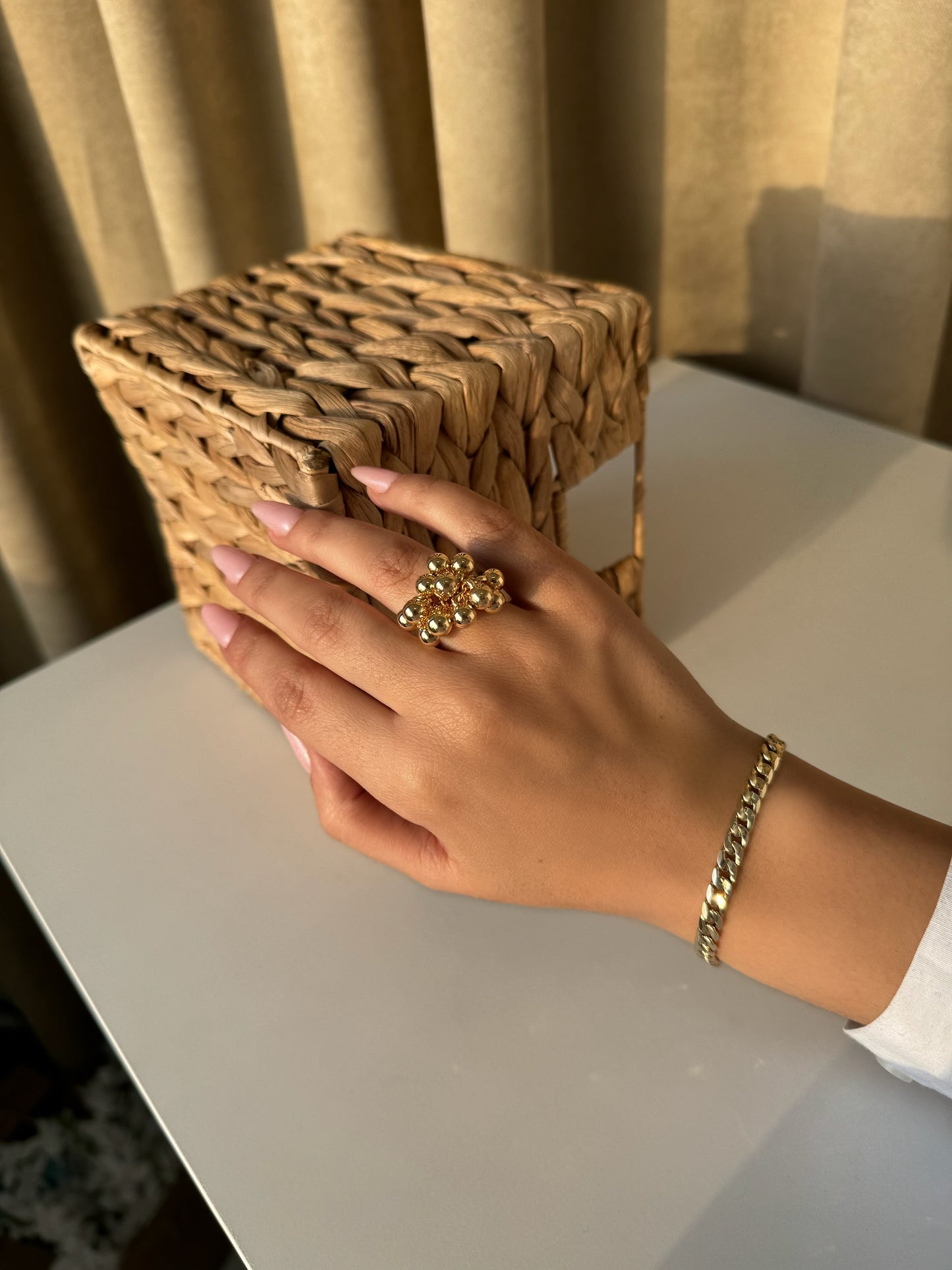 Golden Cluster Statement Ring