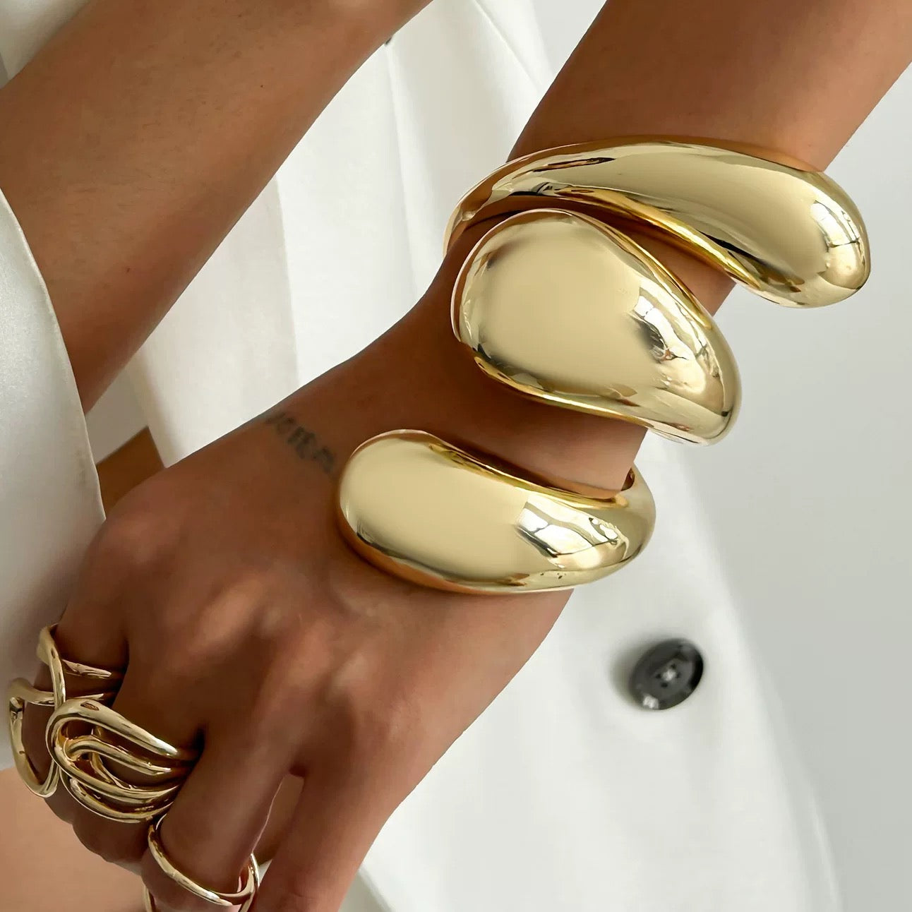 Bold Gold & Silver Statement Cuff