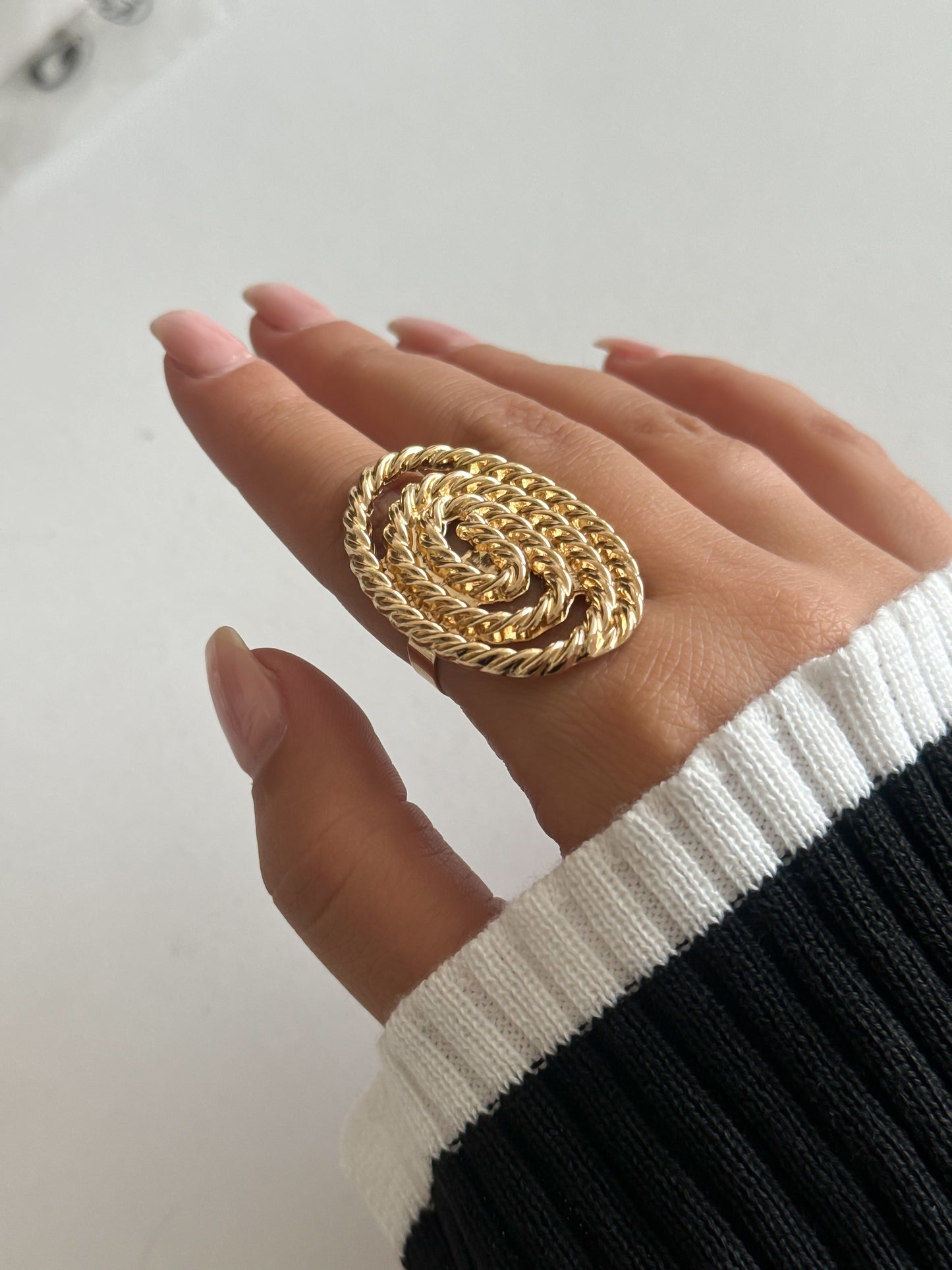 Gold Spiral Statement Ring